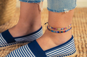 Made By Nami Bracelet De Cheville Fin Hommes Et Femmes - Bijou Surfeur Maritime Minimaliste Étanche Et Réglable Multi Argent
