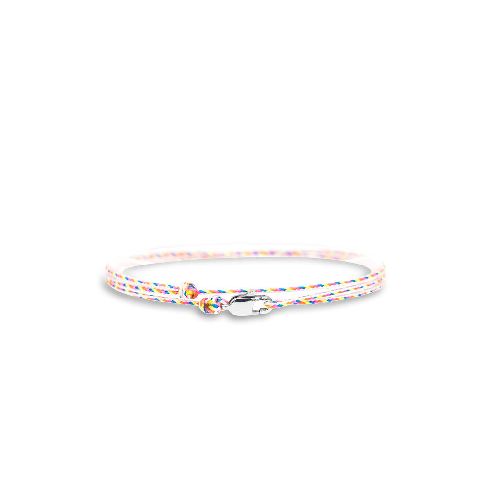 Cord bracelet with clasp - Retro with silver clasp